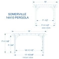 thumbnail image 3 of Backyard Discovery Somerville 14x10' Cedar Wood Patio Pergola Kit, Trellis Roof, PowerPort, 3 of 9