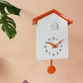 thumbnail image 6 of Cuckoo Wall Clock, Birdhouse Minimalist Modern Clock Pendulum, Wall Mounted or Desk/Shelf Standing Clock art for home Living Room Office Decor Decoration Orange, 6 of 7