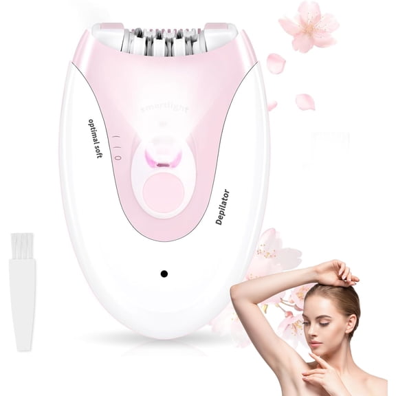 Epilator for Women - 2 Speeds Smooth Skin Face Epilators with LED - Long-Lasting Cordless Electric Tweezers Hair Remover for Armpit/Leg/Bikini Area/Arm/Facial Epilator Hair Removal for Women
