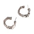 thumbnail image 1 of Metal Pleated Bump C-shaped Earrings, 1 of 4