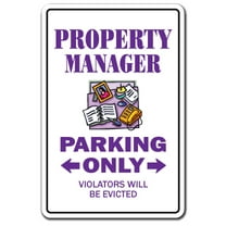 Property Manager Aluminum Sign | Indoor/Outdoor | Funny Home Décor for Garages, Living Rooms, Bedroom, Offices | SignMission Apartment Gift Condo Funny Management Apt Sign Wall Plaque