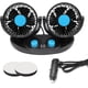 thumbnail image 1 of Ventilador de coche de 12 V, encendedor de cigarrillos/fuente de alimentación USB, ventilador de coche de doble cabezal y control, dos modos de velocidad, rotación de 360 grados para varios, 1 of 5