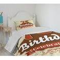 thumbnail image 4 of Ambesonne Retro Quilted Bedspread Set 2 Pcs, Birthday Age Number, Twin Size, Scarlet Brown Eggshell, 4 of 6