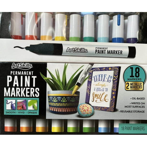 ArtSkills Permanent Paint Markers Art Set, 18 Colors