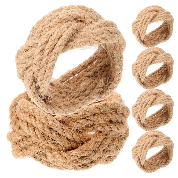 6 Pcs Twine Napkin Rings Table Top Decor Decoration Rustic Holder Beach Rope