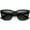 Matte Black / Smoke, variant on sunglassLA - Classic Horn Rimmed Sunglasses Wide Arms Neutral Colored Square Lens 55mm - 55mm