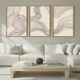 thumbnail image 3 of Neutral Abstract Wall Art Framed Modern Beige Wave Wall Decor for Bathroom Living Room Bedroom 16x24 Inch Set of 3, 3 of 7