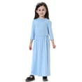 thumbnail image 4 of XAOFW Girls Dress Elegant Maxi Teen Long Sleeve Crew Neck Solid Color Fashionable Cozy Casual Daily Wear Sundress, 4 of 7