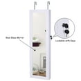 thumbnail image 6 of Giantex 15 LEDs Mirror Jewelry Armoire, Lockable Wall Door Mounted Jewelry Cabinet with Full-Length Mirror, Large Storage Capacity Jewelry Organizer Cabinet Armoire for Girls Women, White, 6 of 10