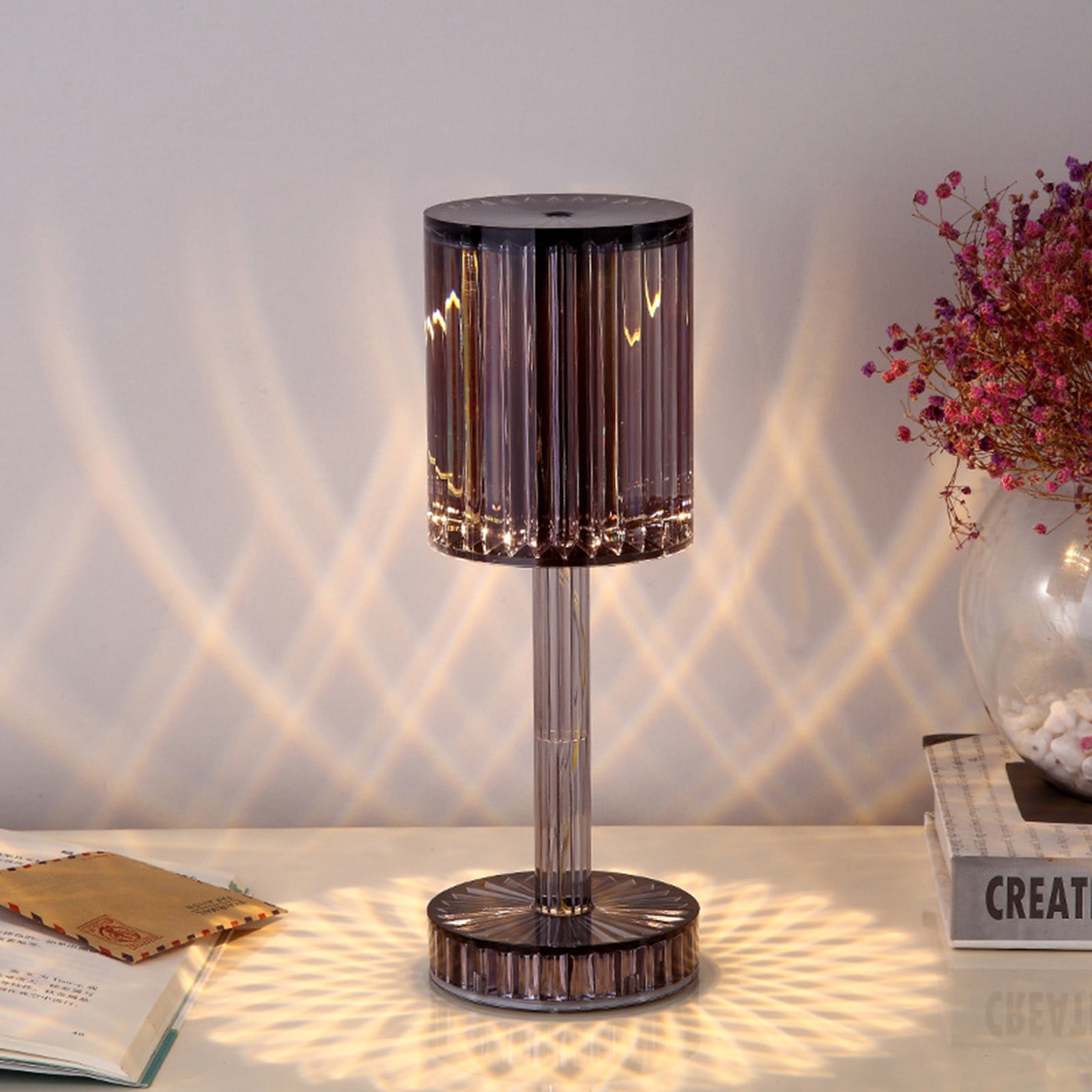 Aueoeo Crystal Touch Lamps for Bedrooms Bedside Table Lamps Touch Control Nightstand Lamp
