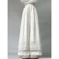 thumbnail image 6 of Women'S High Wide Leg Pants with Eyelet Embroidery Elastic Waist Lace Trim S, 6 of 8