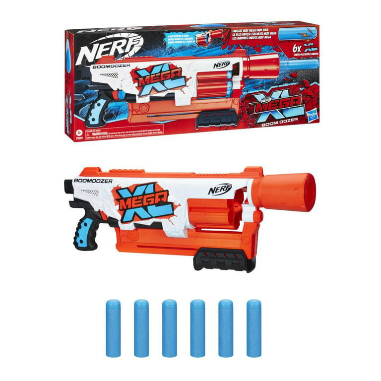 Nerf Mega XL Boom Dozer Blaster, 6 Nerf XL Whistler Darts -