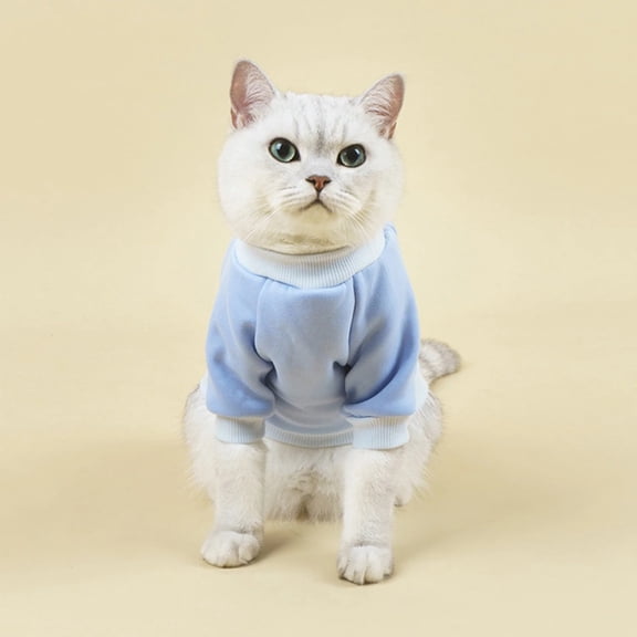 SeekLGT Large Pet Sweater Cozy & Warm Dog Apparel Soft Light Blue Solid Color Winter Outfit for Large Pets