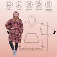 thumbnail image 4 of Catalonia Plaid Oversized Wearable Blanket Hoodie Sweatshirt, Sherpa Lounging Pullover for Adults, 4 of 7