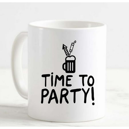 

Coffee Mug Time To Party! Beer Mug Usa Celebrate Holiday Cheers Drink White Cup Funny Gifts for work office him her