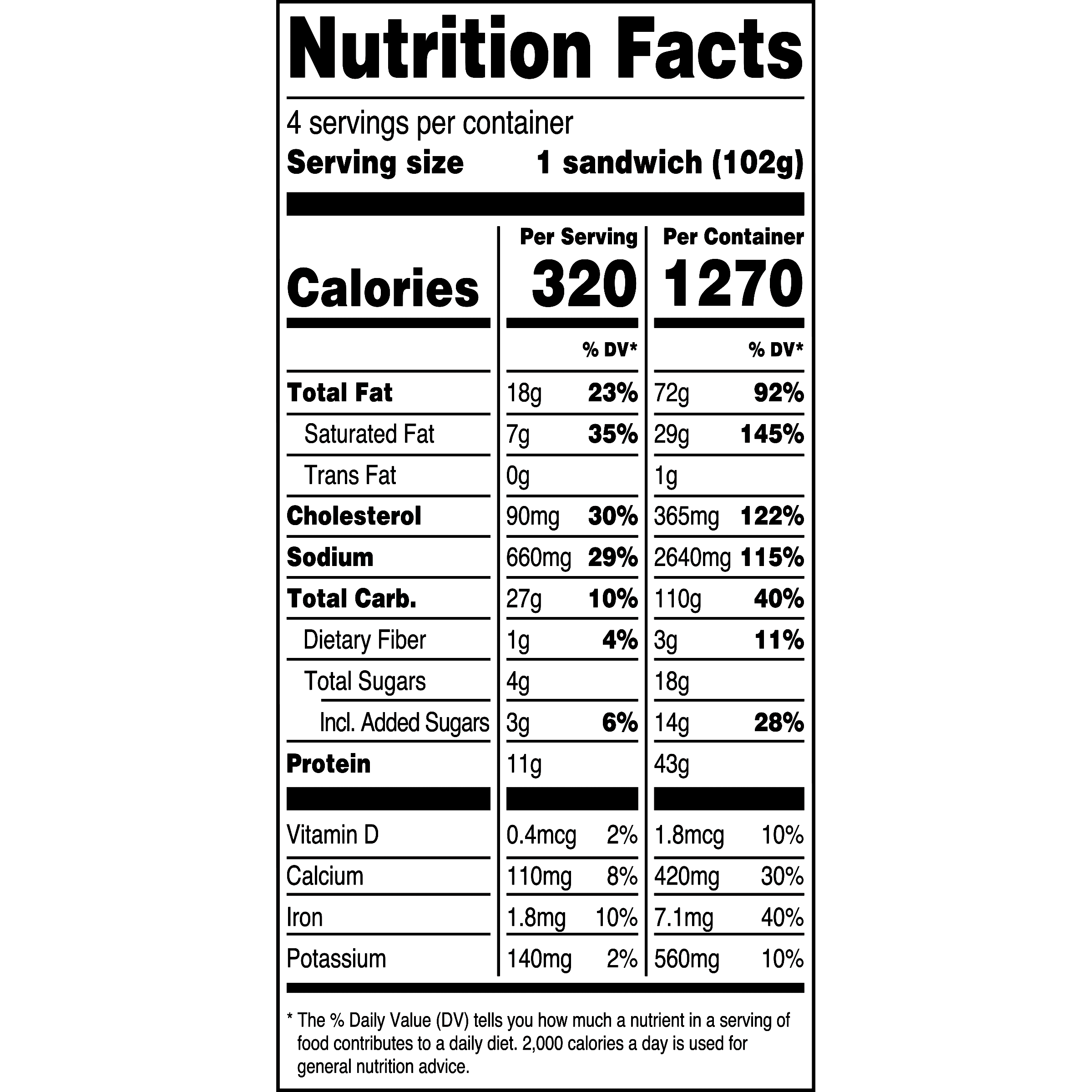 Great Value Bacon, Egg & Cheese Croissant Sandwiches, 14.6 Oz, 4 Ct