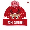 thumbnail image 1 of Christmas Hats Santa Elk Knitted Beanie Hat With LED Light Up Gift For Kids, 1 of 5