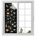 thumbnail image 2 of Black Dinosaur Window Privacy Film, Vintage Letters Farm Animals Static Cling UV Sun Blocking Tint Film Heat Control Windows Films for Bedroom Bathroom, Window Stickers 29.5"x78.7", 2 of 8