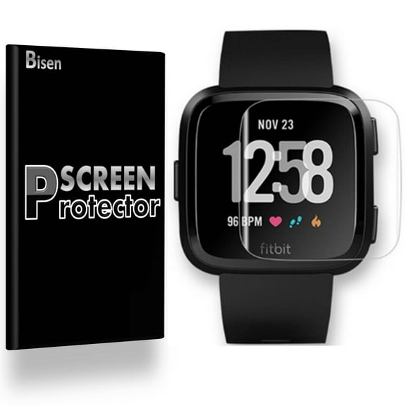 For Fitbit Versa 2 (2019 Release) [3-Pack BISEN] Screen Protector, Full Coverage, Edge-To-Edge Protection, HD Clear, Anti-Scratch, Anti-Shock