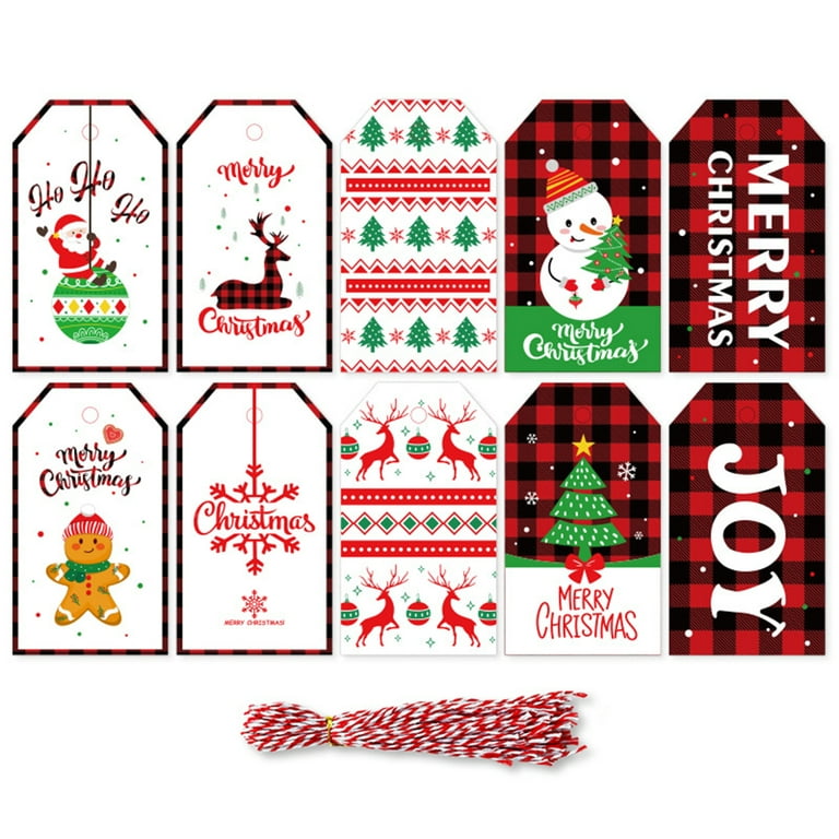 Christmas Gift Tags Stickers - 120 Christmas Gift Labels Stickers -  Christmas Gift Tags Self-Adhesive - Kraft Christmas Labels for Gifts - 2 x  3 Inch