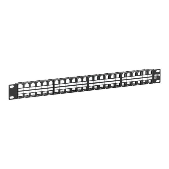 Tripp Lite 48-Port 1U Rack-Mount Unshielded Blank Keystone/Multimedia Patch Panel, RJ45 Ethernet, USB, HDMI, Cat5e/6 (n062-048-kj)