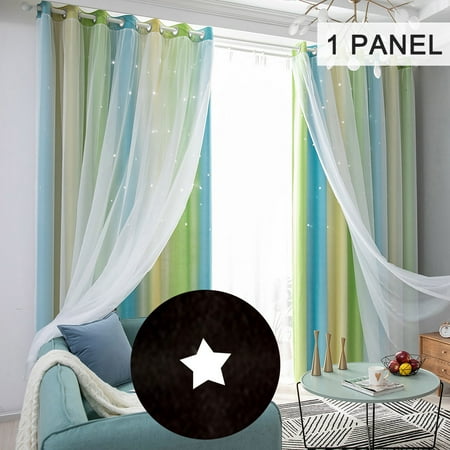 Stars Blackout Curtains for Kids Girls Bedroom Living Room Colorful