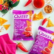 (4 pack) Quest Nutrition Tortilla Style Protein Chips, 19g Protein, Spicy Sweet Chili Flavor, Baked, Single 1.1oz Bag