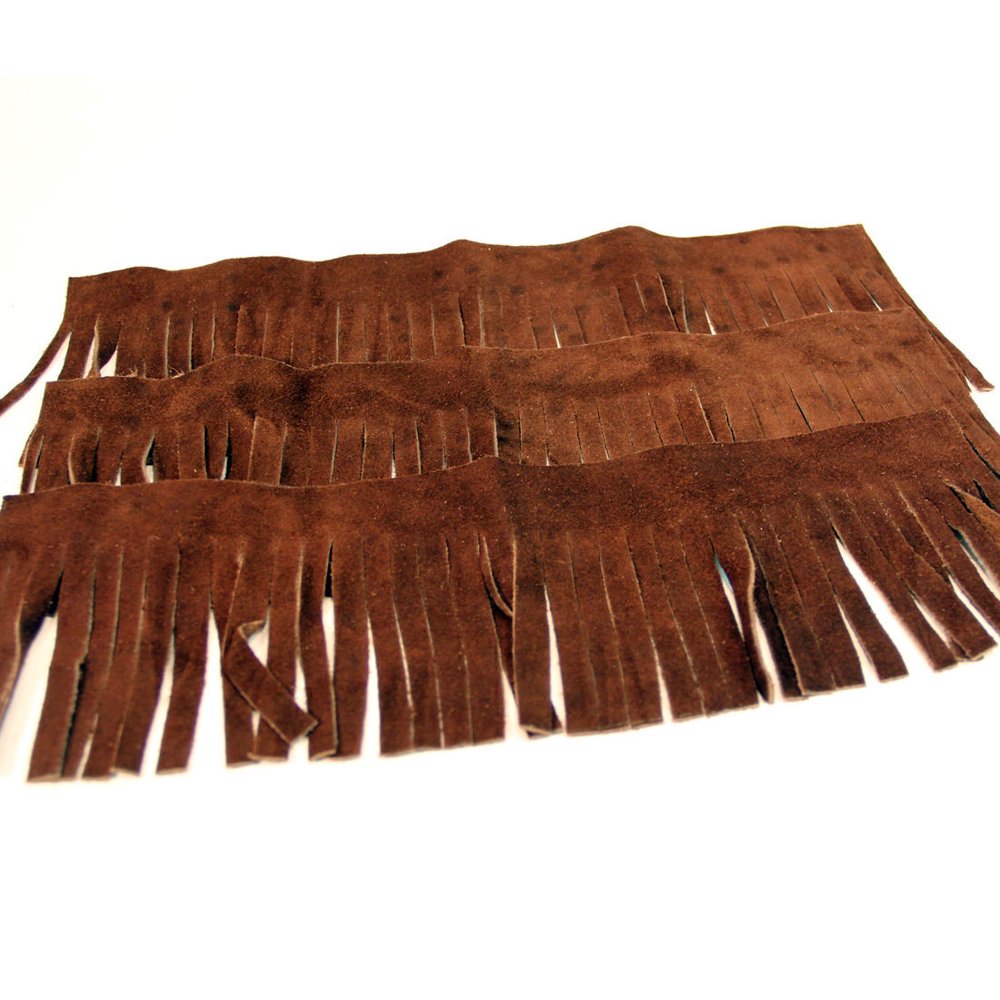 Fringe Genuine Suede Leather Trim 4" Three 12" lengths Lots of