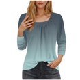 thumbnail image 1 of Blusas para las Mujeres Casual 3/4 Manga Impresa Camiseta Superior, Blusa Ligera para Diario, Fecha, Compras Y Primavera Otoño Desgaste, 1 of 5