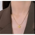 thumbnail image 3 of PAURO Initial Necklaces for Women Pendant Charm Gold Plated Letter K Stainless Steel Name Alphabet C Dainty Chain Personalized Statement Simple Small Jewelry Gold Letter I, 3 of 6