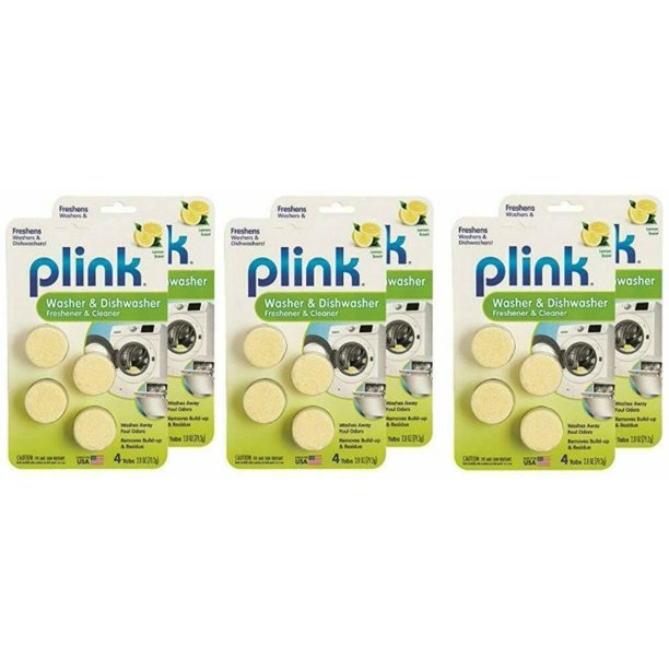 Plink Clothes Washer & Dishwasher Odor Freshener and Cleaner 4 Lemon