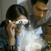 Headband Head Magnifier 8 Lens LED Light Jeweler Watch Loupe Magnifying Glasses