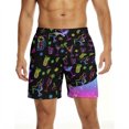 thumbnail image 4 of XIAONU Print Shorts for Men Drawstring Waist Side Pockets Shorts, 4 of 4
