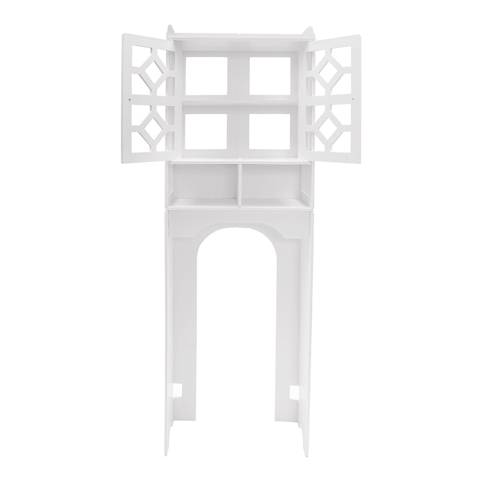 Over The Toilet Storage Cabinet, 4 Tier Bathroom Organizer w/ Raised Leg