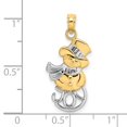 thumbnail image 6 of Auriga Fine Jewelry 14K Yellow Gold and Rhodium Snowman w/Joy Pendant for Women (L-23.7 mm, W-11.5 mm), 6 of 6