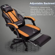 Bossin Gaming Chairs with Footrest, Massage Leather Game Chair for Adults, Big and Tall Gamer Chair with Headrest and Lumbar Support