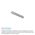 thumbnail image 4 of Uxcell Fully Threaded Rod M6 x 35mm 1mm Thread Pitch 304 Stainless Steel Right Hand Threaded Rods Bar Studs 15 Pack, 4 of 6
