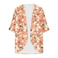 thumbnail image 4 of Hvyesh Women Kimono Cardigans Casual Summer 3/4 Sleeve Chiffon Blouses Tops Cover up Open Front Floral Print Resort Wear, 4 of 5