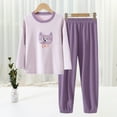 thumbnail image 2 of Ccpelsie Girls Sweatshirt Leggings Set Toddler Girls Fashion Outfits Sweatpants Clothing Set for Kids(Purple,5-6 Years), 2 of 6