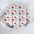 thumbnail image 3 of Ambesonne East Fitted Round Tablecloth, Modern Japanese, 40"- 44" Diameter, Black Red, 3 of 5