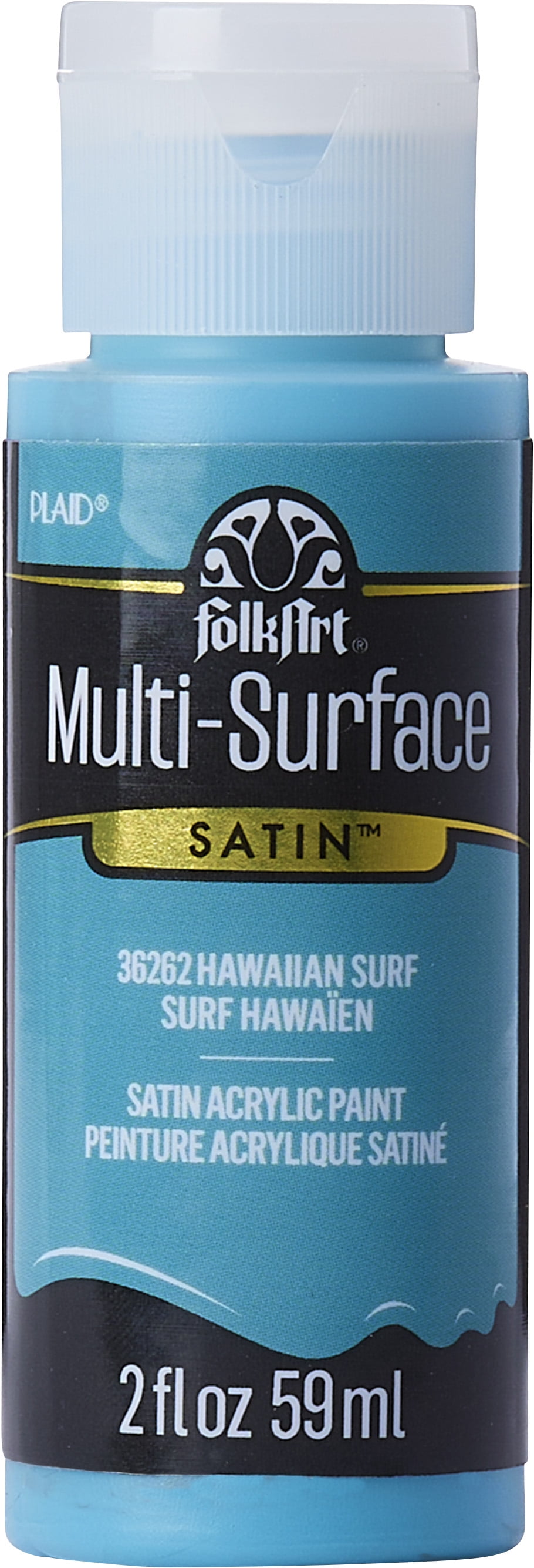 (2 pack) FolkArt Multi-Surface Acrylic Craft Paint, Satin Finish, Hawaiian Surf, 2 fl oz