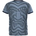 thumbnail image 2 of Tiki God Black Face Luau Mens Ringer T Shirt Heather Blue-Navy MD, 2 of 2