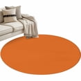 thumbnail image 2 of Burnt Orange Round Rugs 3.3ft, Farmhouse Solid Orange Color Modern Art Non Slip Washable Rug Runner, Low Pile Indoor Floor Carpet Mat Bathroom Rugs for Living Room, Bedroom, Kids Room, 2 of 9