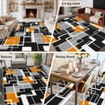 thumbnail image 5 of 5'x7' Area Rugs for Living Room Bedroom, Burnt Orange Black Geometric Washable Rug Carpet Runner Indoor Outdoor, Modern Color Block Abstract Non Slip Floor Mats Area Rug for Kitchen, Nursery, 5 of 8
