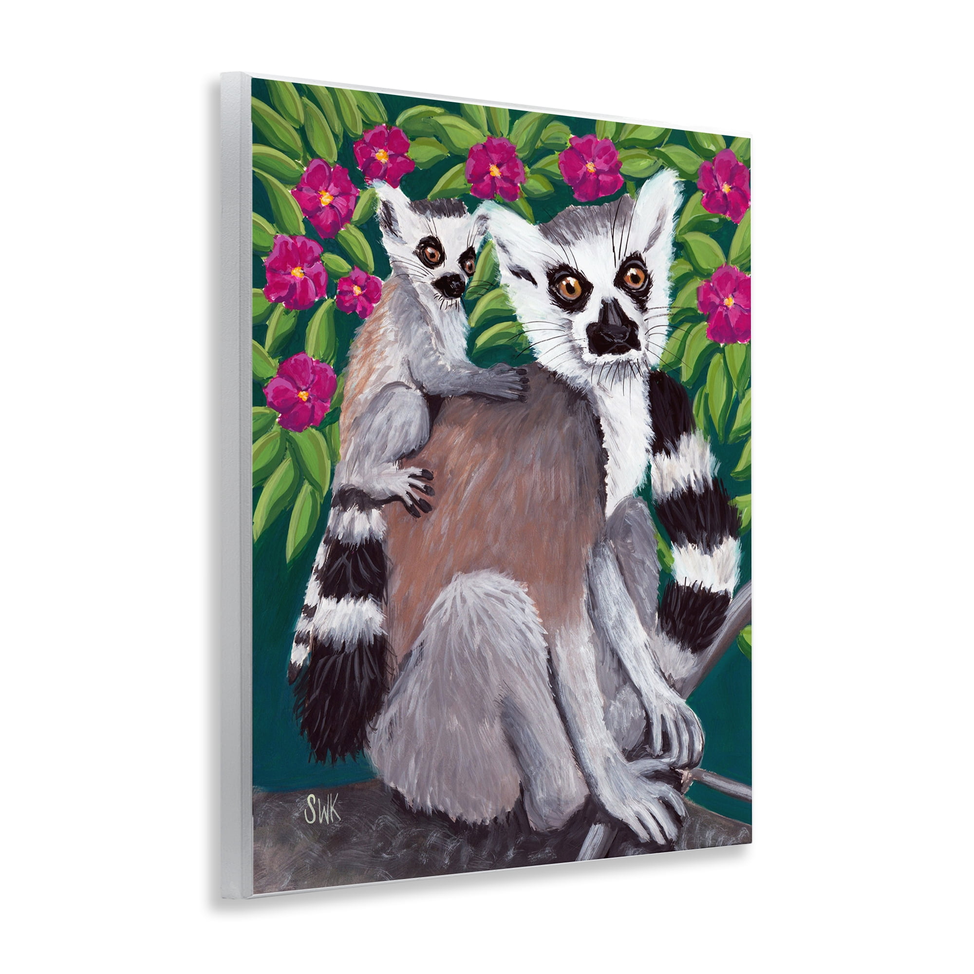 Stupell Industries Ring Tailed Lemur Mama & Baby Wall Plaque Art, design by Sarah Waldron Kimball