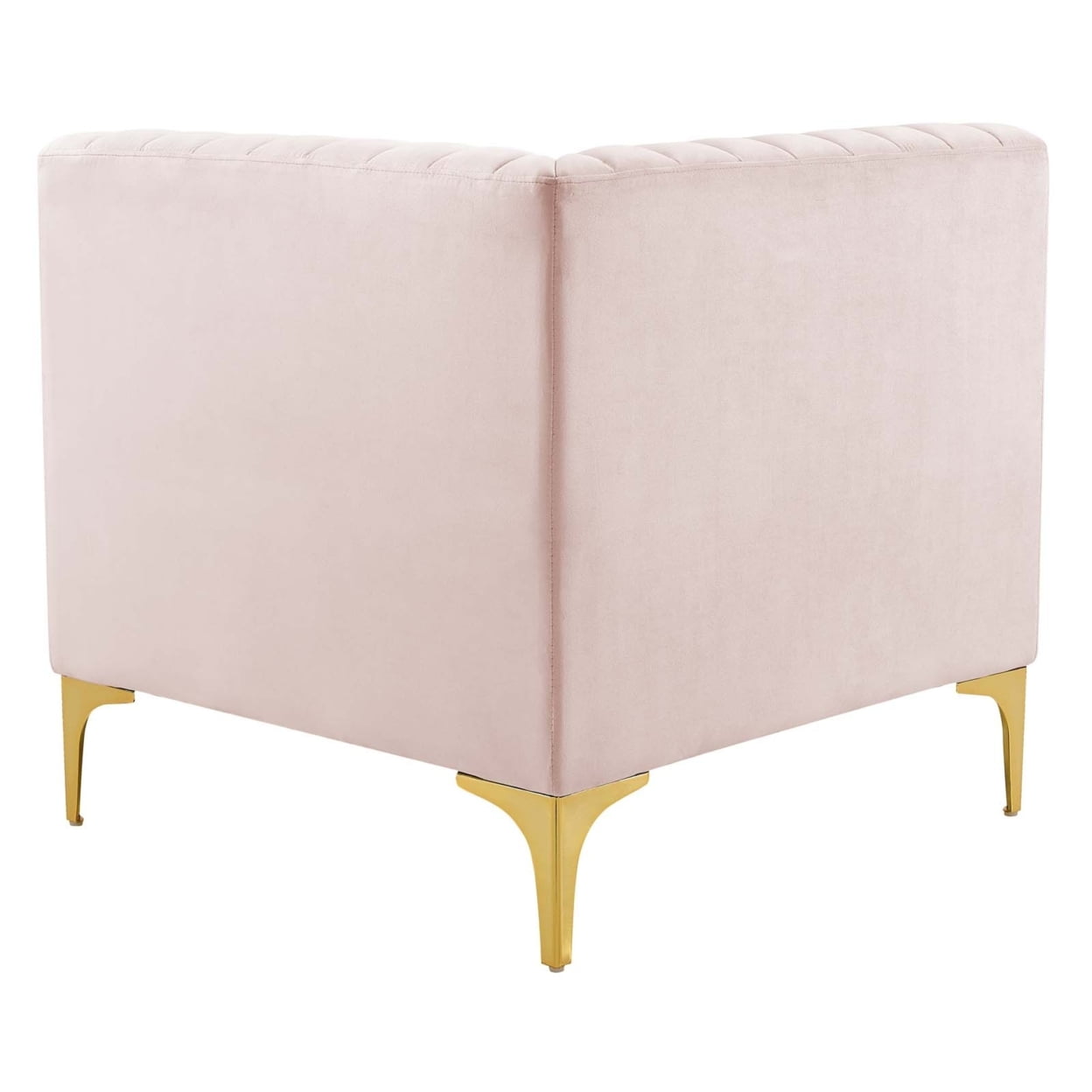 Modway Triumph Channel Performance Velvet Tufted Loveseat in Pink