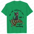 thumbnail image 1 of Camisetas con estampado de gato para mujer, ropa divertida de Navidad para amantes de los gatos, 1 of 5