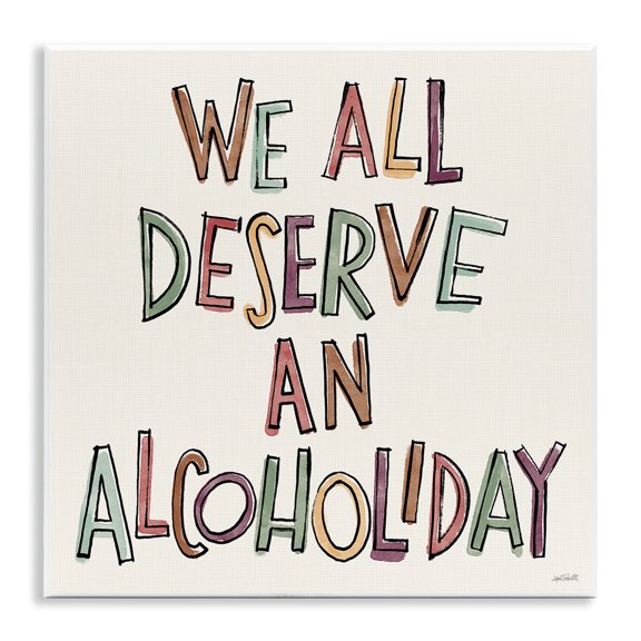 Stupell Industries Shabby Chic Alcoholiday Funny Phrase Wall Plaque Art, 12 x 12, by Anne Tavoletti