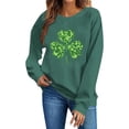 thumbnail image 2 of TaTaai Women St Patrick's Day Printed Crew Neck Long Sleeve Sweatshirt Ladies Casual No Hood Pullover Top Spring Daily Street Office Wear Soft Breathable No Fading Machine Washable Top Gift, 2 of 6