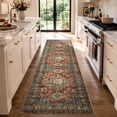 thumbnail image 3 of Lahome Washable Runner Rug, 2x8 Non-Slip Boho Vintage Hallway Rug Runner with Rubber Backing, Stain Resistant，Low Pile Faux Wool Distressed Carpet Runner for Bedroom, Kitchen, Laundry, Entrance, 3 of 10